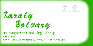 karoly bolvary business card